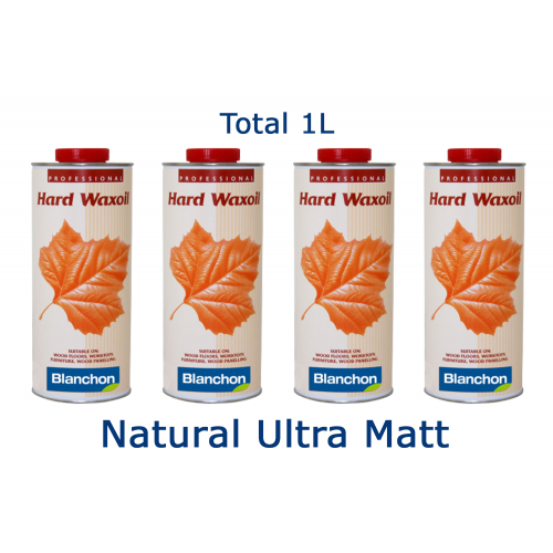 Blanchon HARD WAXOIL (hardwax) 1 ltr (four 0.25 ltr cans) NATURAL ULTRA MATT  04121373 (BL)